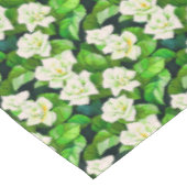 Nappe Gardenias blanches et Feuilles verts de Jade (Angle)