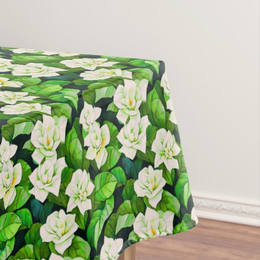 Nappe Gardenias blanches et Feuilles verts de Jade (In Situ)