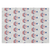 Nappe Gâteau Cupcake Rouge, Blanc & Bleu avec Paillettes (Devant (Horizontal))