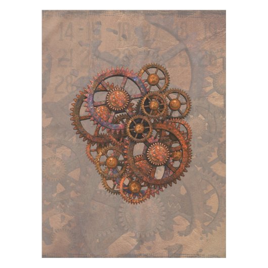 Nappe Gears de métal rouillé en vapeur avec ombres (Devant)