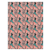 Nappe Geometric Roses In Shades Of Black And Teal  (Devant)