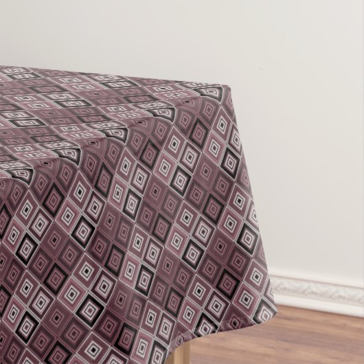 Nappe Géométrie patchwork ethnique marron bordeaux (In Situ)