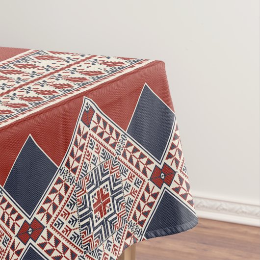 Nappe géométrique rouille et bleue (In Situ)