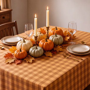 Nappe Gingham à carreaux classique citrouille automne