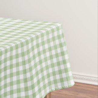 Nappe Gingham à carreaux de sauge et de buffle blanc