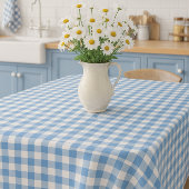 Nappe Gingham Bleu et Blanc de Style Ferme