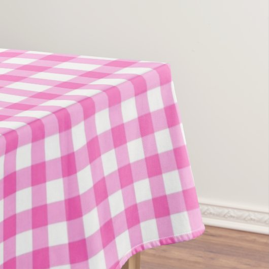 Nappe Gingham rose et blanc (In Situ)