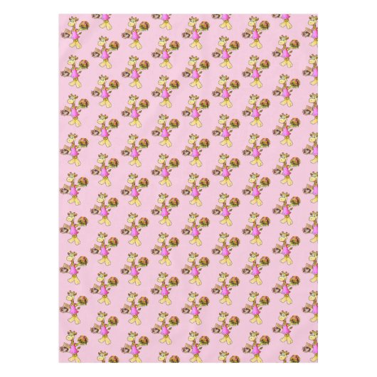 Nappe Giraffe rose Floral (Devant)