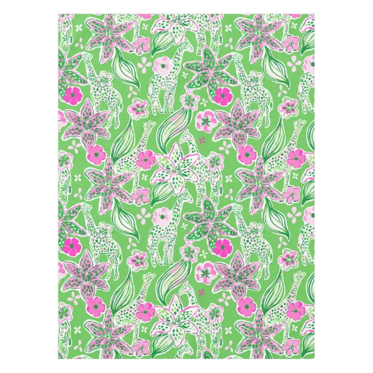 Nappe Giraffes Preppy Lily Rose Vert (Devant)