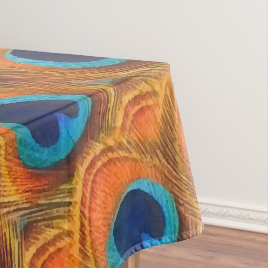 Nappe Glam Boho Orange Blue Peacock Plumes (In Situ)