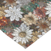 Nappe Glam Champagne Or Rouge Fleurs blanches (Angle)