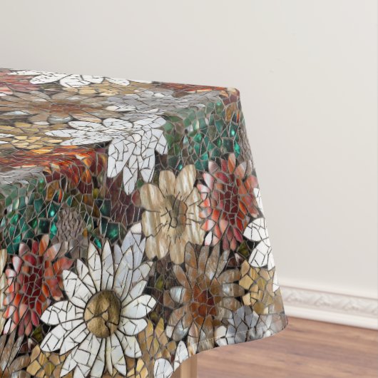 Nappe Glam Champagne Or Rouge Fleurs blanches (In Situ)