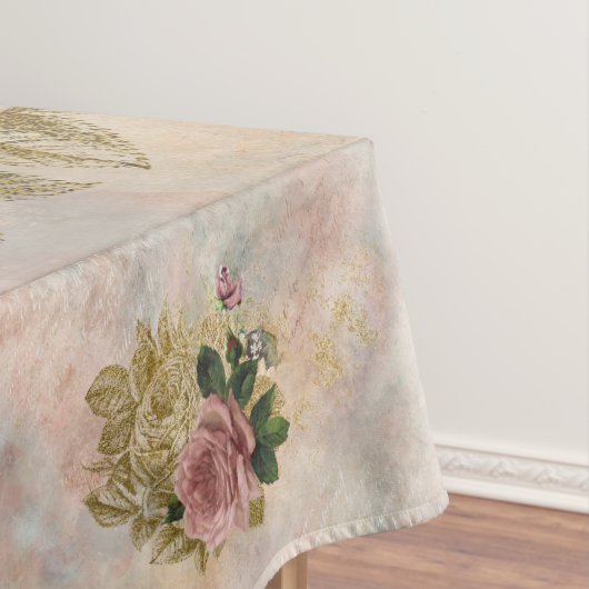 Nappe Glam Steampunk | Rose rose et or Rustique Floral (In Situ)