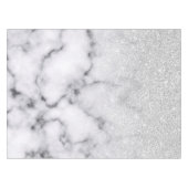 Nappe Glamorous Silver White Glitter Marble Gradient (Devant (Horizontal))