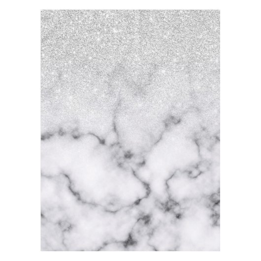 Nappe Glamorous Silver White Glitter Marble Gradient (Devant)