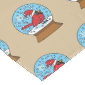 Nappe Globe des neiges avec cardinal rouge mignon (Angle)