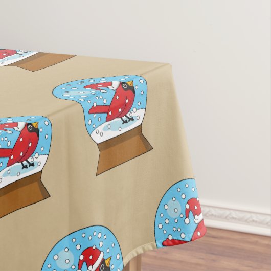 Nappe Globe des neiges avec cardinal rouge mignon (In Situ)