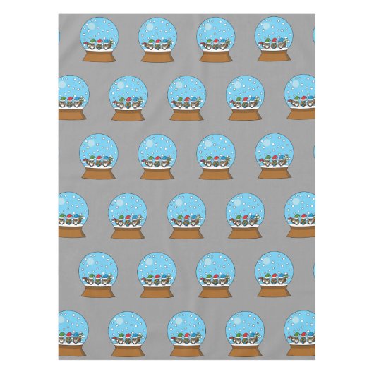 Nappe Globe des neiges avec trois Chouettes Gnomes (Devant)
