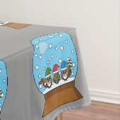 Nappe Globe des neiges avec trois Chouettes Gnomes (In Situ)