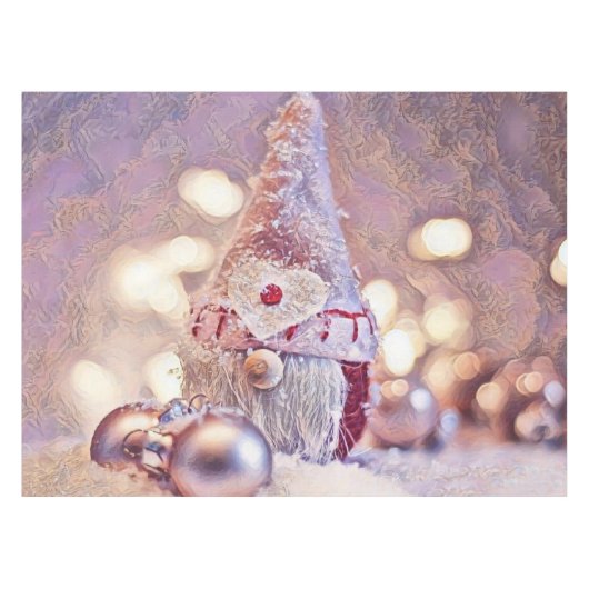 Nappe Gnome rose dans la peinture d'aquarelle de neige (Devant (Horizontal))
