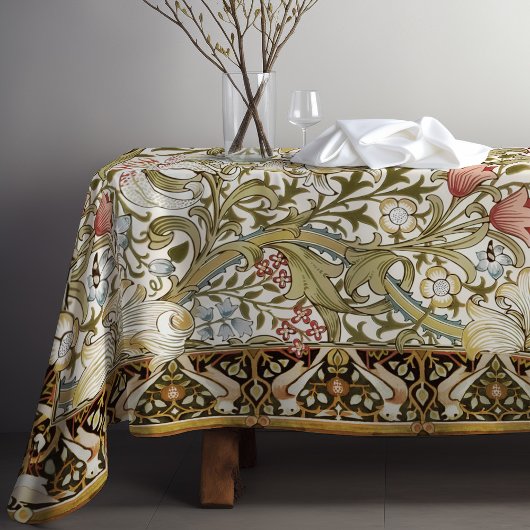 Nappe Golden Lilies Birds William Morris Motif