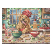 Nappe Golden Retriever Gâteau de vacances : Noël festif (Devant (Horizontal))