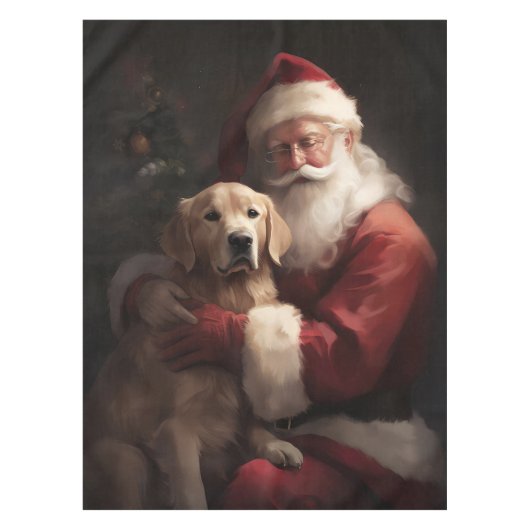 Nappe Golden Retriever with Santa Clause Christmas (Devant)