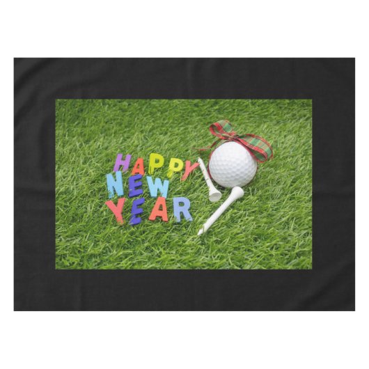Nappe Golf Bonne année avec Golf Ball on Green Grass (Devant (Horizontal))