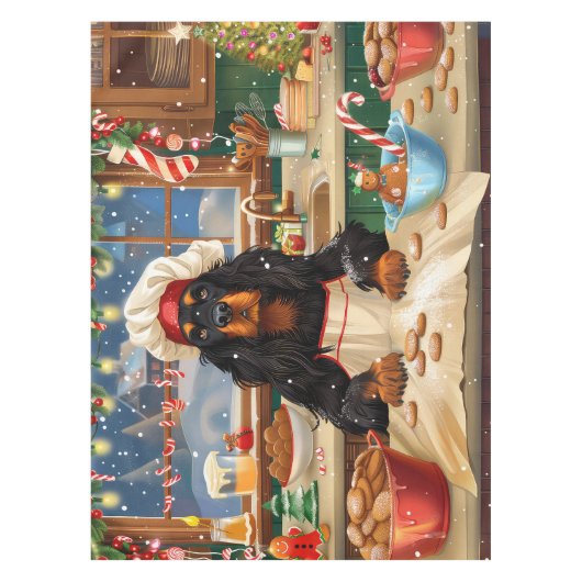Nappe Gordon Setter Gâteau de vacances : Noël festif (Devant)