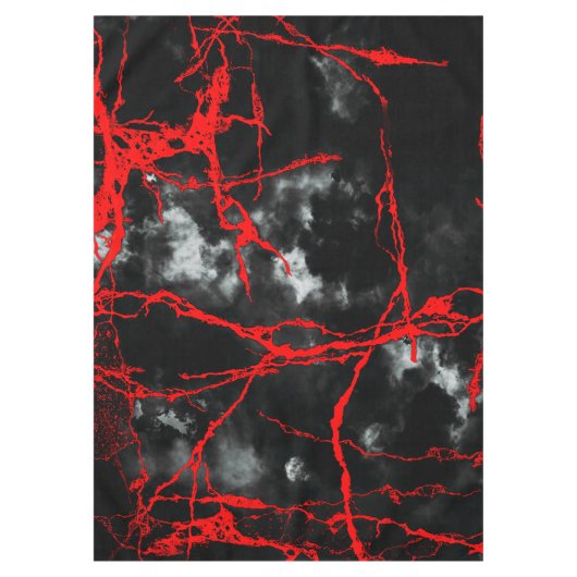 Nappe Goth nocturne d'horreur - Noir et Blanc, Rouge (Devant)