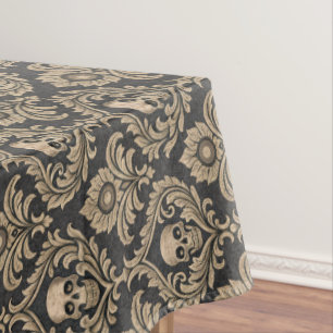 Nappe Gothique Élégance Crâne Damas