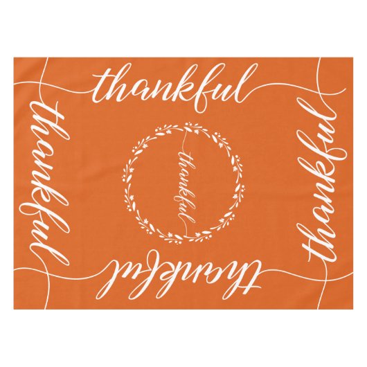 Nappe Grâces Script Brûlé Orange Thanksgiving (Devant (Horizontal))