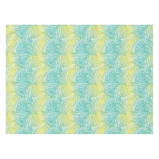 Nappe Gradient jaune et bleu vintage floral (Devant (Horizontal))
