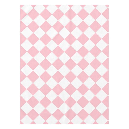 Nappe Grand Checkered de Diag - blanc et rose (Devant)