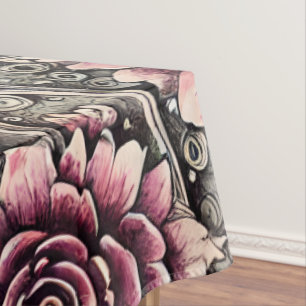 Nappe Grand Motif gothique Vintage rose