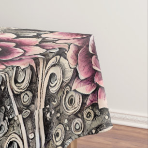 Nappe Grand Motif gothique Vintage rose