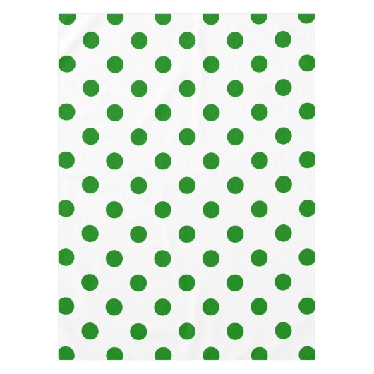 Nappe Grand pois - vert sur le blanc (Devant)