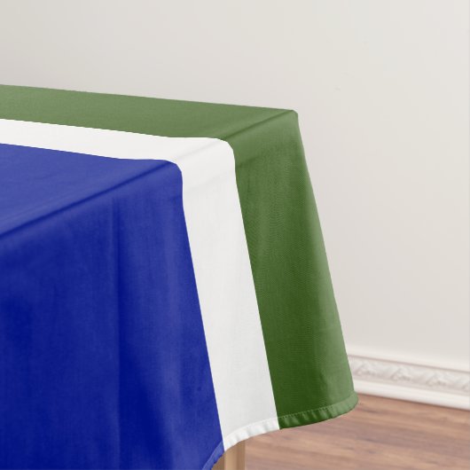 Nappe Grand Royal Blue Centre Forêt Green Stripes (In Situ)