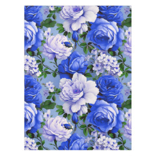 Nappe Grande fleur rose bleue rétro