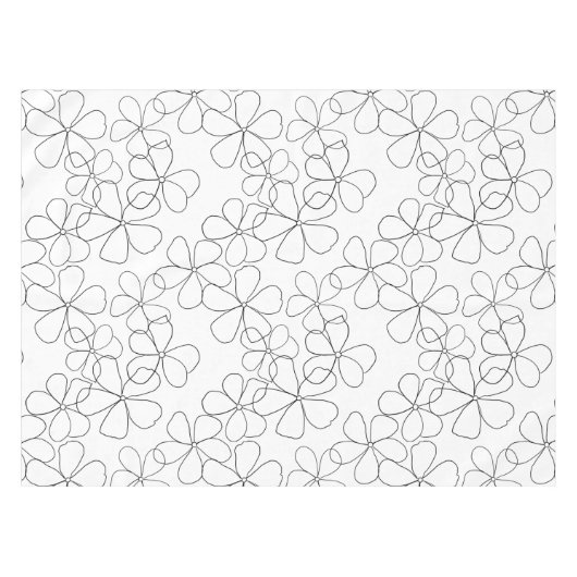 Nappe Grandes fleurs noires blanches à main (Devant (Horizontal))