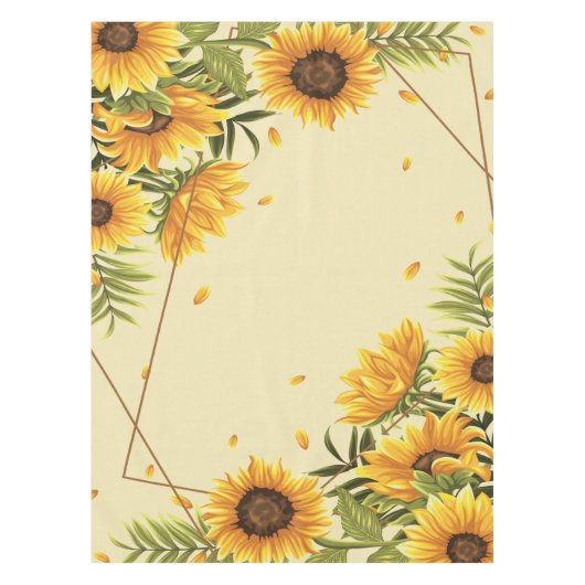 Nappe Grandes Tournesols Peint Rustique Vintage (Devant)