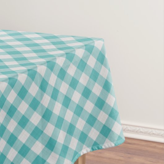 Nappe Grands chèques Turquoises/blancs En vichy Motif gé (In Situ)