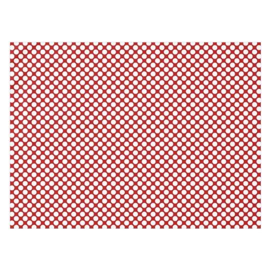 Nappe Grands points rétro - blanc et rouge (Devant (Horizontal))