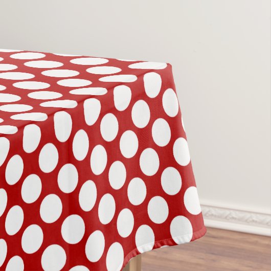 Nappe Grands points rétro - blanc et rouge (In Situ)