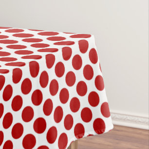 Nappe Grands points rétro - rouge et blanc