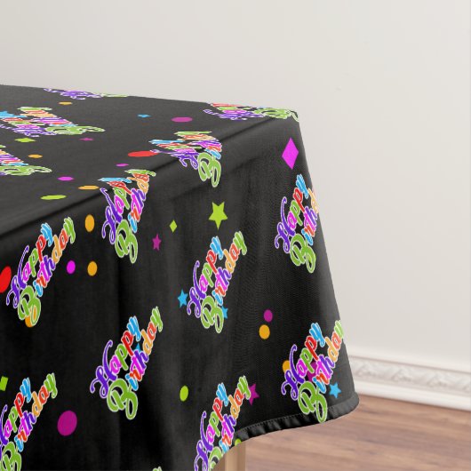 Nappe Graphique d'anniversaire multi-couleurs heureux su (In Situ)