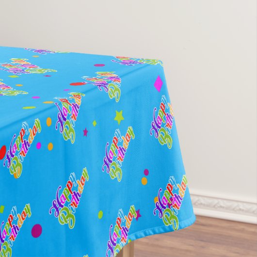 Nappe Graphique d'anniversaire multicolore heureux sur b (In Situ)