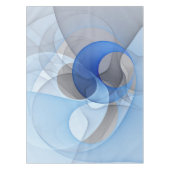 Nappe Graphique d'art fractal gris bleu Abstrait moderne (Devant)