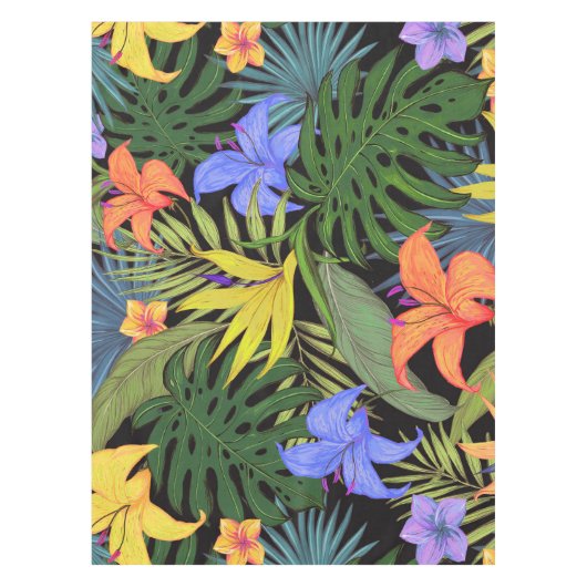 Nappe Graphique de fleur d'Aloha de Hawaii tropical (Devant)