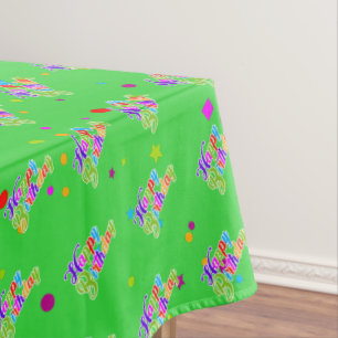 Nappe Graphique Joyeux Anniversaire Multicolore sur Fond